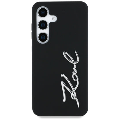 Case for Samsung Galaxy S25 S931, Karl Lagerfeld, Silicone Sign Metal Logo, Black