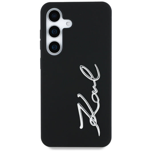 Case for Samsung Galaxy S25 S931, Karl Lagerfeld, Silicone Sign Metal Logo, Black