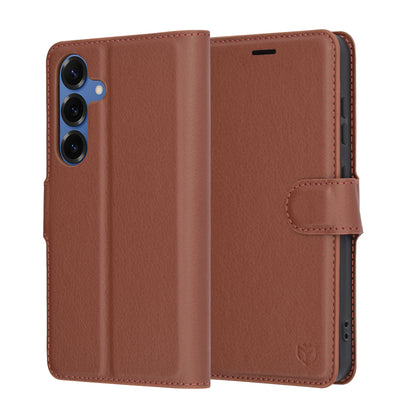 Case for Samsung Galaxy S25 S931, Techsuit, Leather Folio, Brown