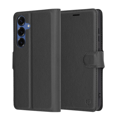 Case for Samsung Galaxy S25 S931, Techsuit, Leather Folio, Black