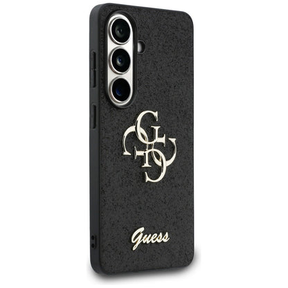 Case for Samsung Galaxy S26 S942, Guess, Fixed Glitter Big 4G Metal Frame, Black