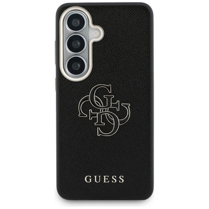 Case for Samsung Galaxy S26 S942, Guess, 4G Grained Big and Classic Logo, Black