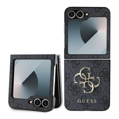 Case for Samsung Galaxy Z Flip7 FE F761 / Z Flip6 F741, Guess, 4G Metal Logo, Black