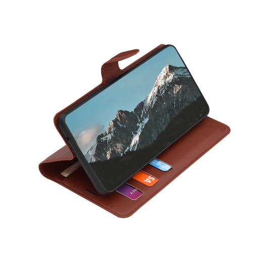 Case for Xiaomi 17T Pro, Techsuit, Leather Folio, Brown