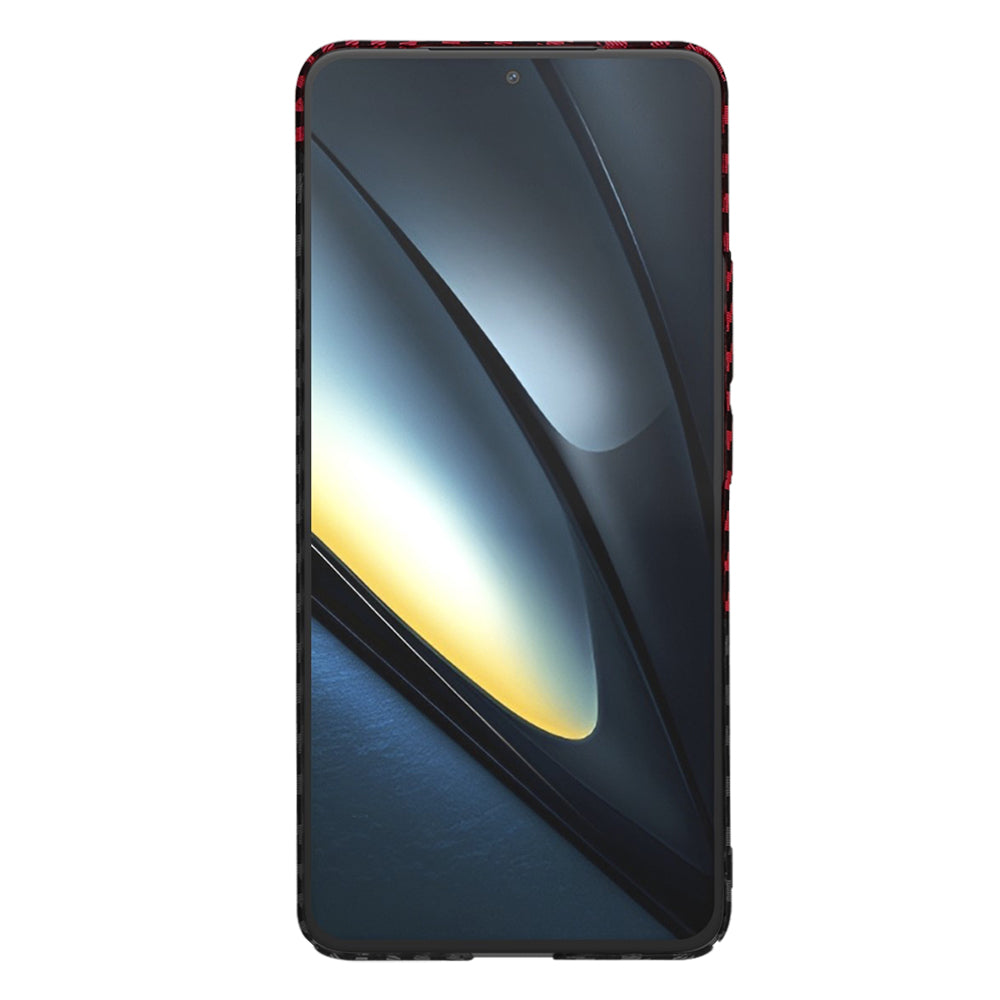 Case for Xiaomi Poco F6 Pro, Techsuit, Carbonite FiberShell, Black Red
