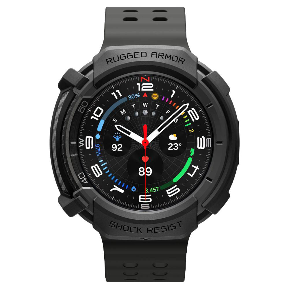 Spigen Rugged Armor Case for Samsung Galaxy Watch8 Classic, Matte Black ACS10012