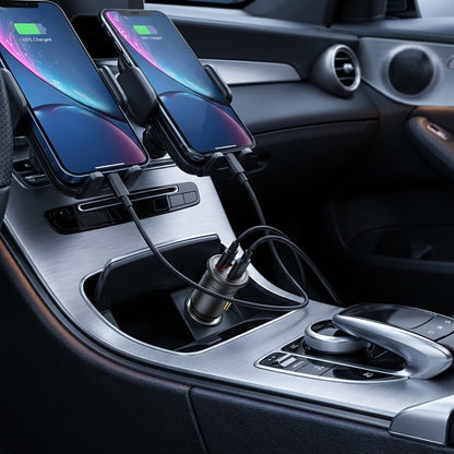 Blueo Car Charger, 35W, 3A, 1 x USB-A - 1 x USB-C, Grey