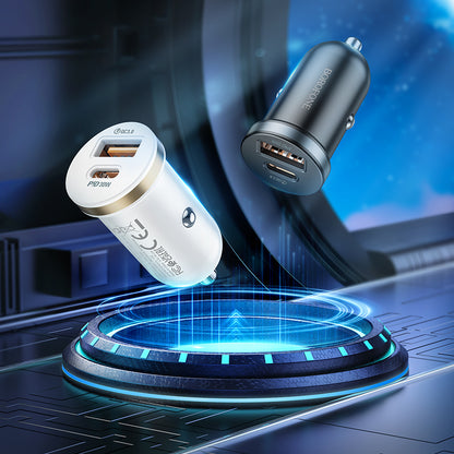 Car Charger Borofone BZ22 Scenery, 30W, 3A, 1 x USB-A - 1 x USB-C, Black 