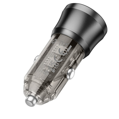 Borofone BZ25 Journey Car Charger, 38W, 3A, 1 x USB-A - 1 x USB-C, Black