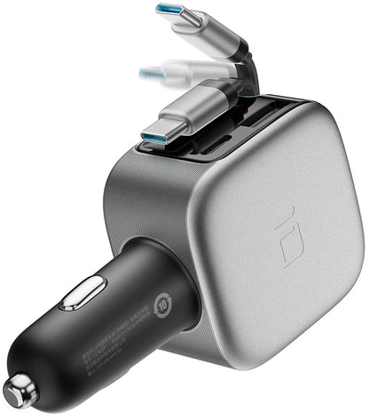 Car Charger With USB-C Cable Cuktech CC903P Display, 100W, 5A, 1 x USB-A - 1 x USB-C, Gray