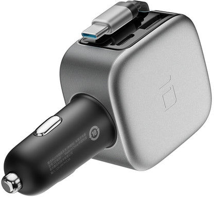 Car Charger With USB-C Cable Cuktech CC903P Display, 100W, 5A, 1 x USB-A - 1 x USB-C, Gray