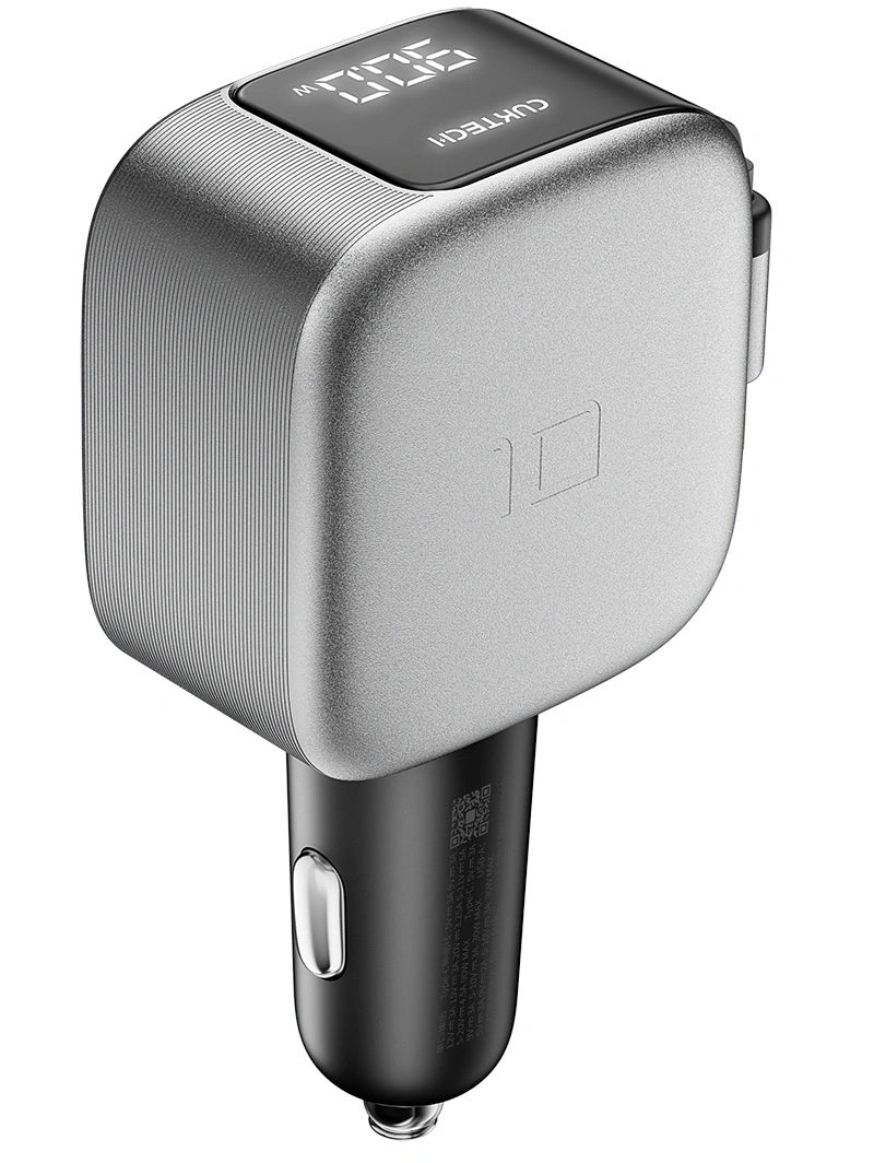 Car Charger With USB-C Cable Cuktech CC903P Display, 100W, 5A, 1 x USB-A - 1 x USB-C, Gray