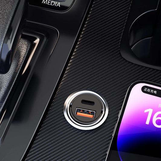 Dudao R3MAX Car Charger, 48W, 3A, 1 x USB-A - 1 x USB-C, Black