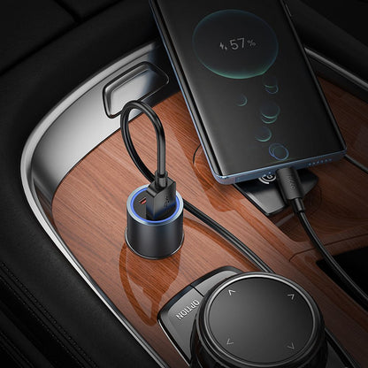 HOCO Z60 Car Charger, 48W, 3A, 1 x USB-A - 1 x USB-C, Black