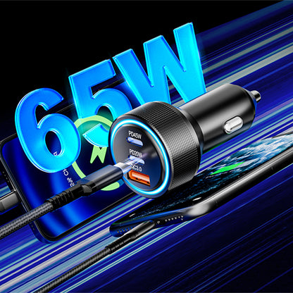 Techsuit C6 DriveBoost Car Charger, 60W, 3A, 1 x USB-A - 2 x USB-C, Silver