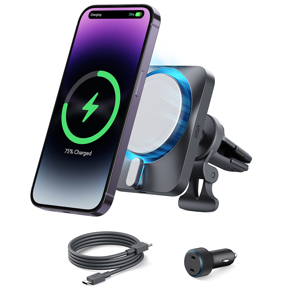 ESR CryoBoost Wireless Car Charger, 15W, 1.67A, Silver