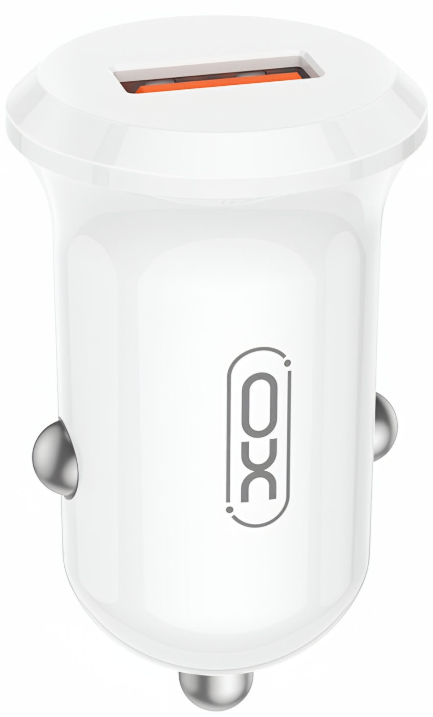 XO Design CC68 Car Charger, 18W, 3A, 1 x USB-A, White