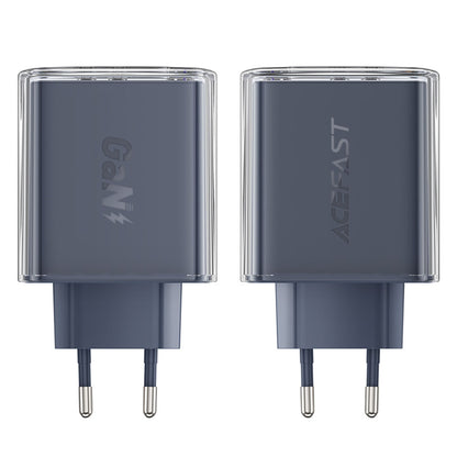 Acefast A45 Exploration Network Charger, 65W, 3.25A, 1 x USB-A - 2 x USB-C, Gray