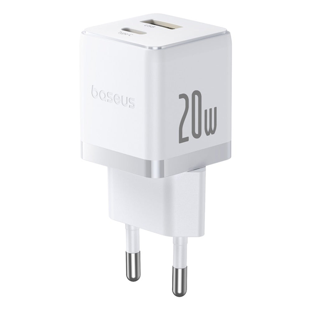 Baseus Palm Network Charger, 20W, 3A, 1 x USB-A - 1 x USB-C, White CCZC20UE
