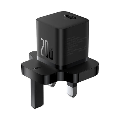 Baseus UK Network Charger, 20W, 3A, 1 x USB-C, Black P10110907113-00