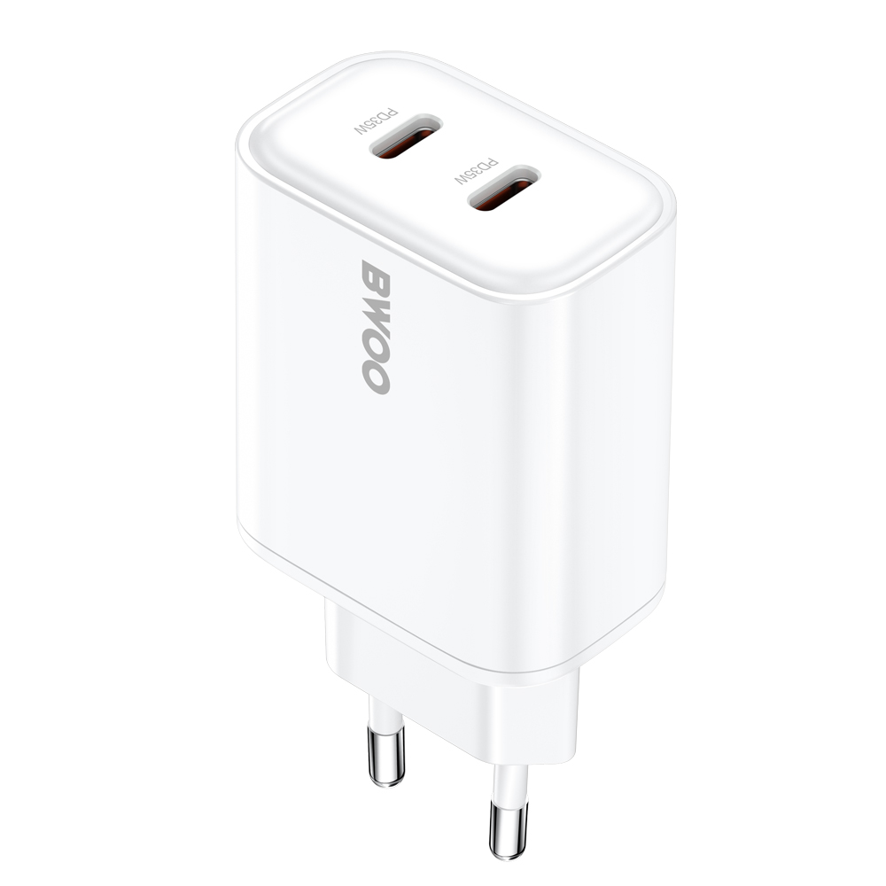 BWOO CDA206 Network Charger, 35W, 3A, 2 x USB-C, White