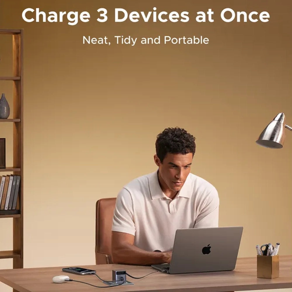 UGREEN X615 USB-C Network Charger with Cable, 65W, 3A, 1 x USB-A - 1 x USB-C, Grey