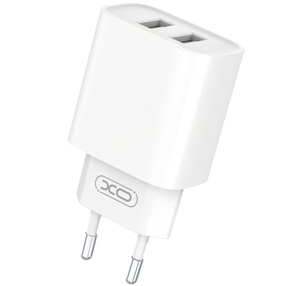Network Charger with Lightning Cable XO Design CE02C, 10.5W, 2.1A, 2 x USB-A, White 