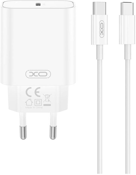 Network Charger with USB-C Cable XO Design CE32, 20W, 3A, 1 x USB-C, White