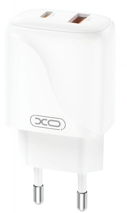 Network Charger with USB-C Cable XO Design L158, 20W, 3A, 1 x USB-A - 1 x USB-C, White