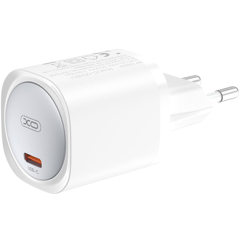 Network Charger with USB-C Cable XO Design CE20, 30W, 3A, 1 x USB-C, White 