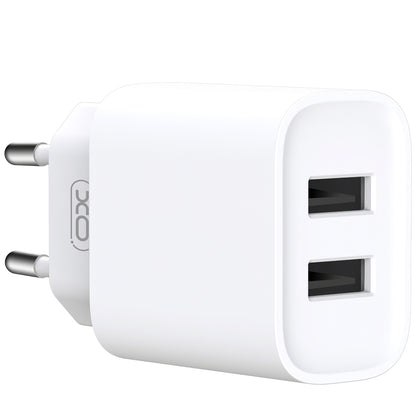 Network Charger with Lightning Cable XO Design CE02C, 10.5W, 2.1A, 2 x USB-A, White 