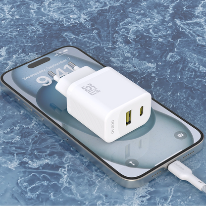 Network Charger with USB-C Cable Dudao A27Max, 35W, 1 x USB-A - 1 x USB-C, White