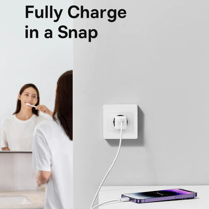 Network Charger with USB-C Cable Baseus GaN Mini 1C, 30W, 3A, 1 x USB-C, Blue P10110902313-00