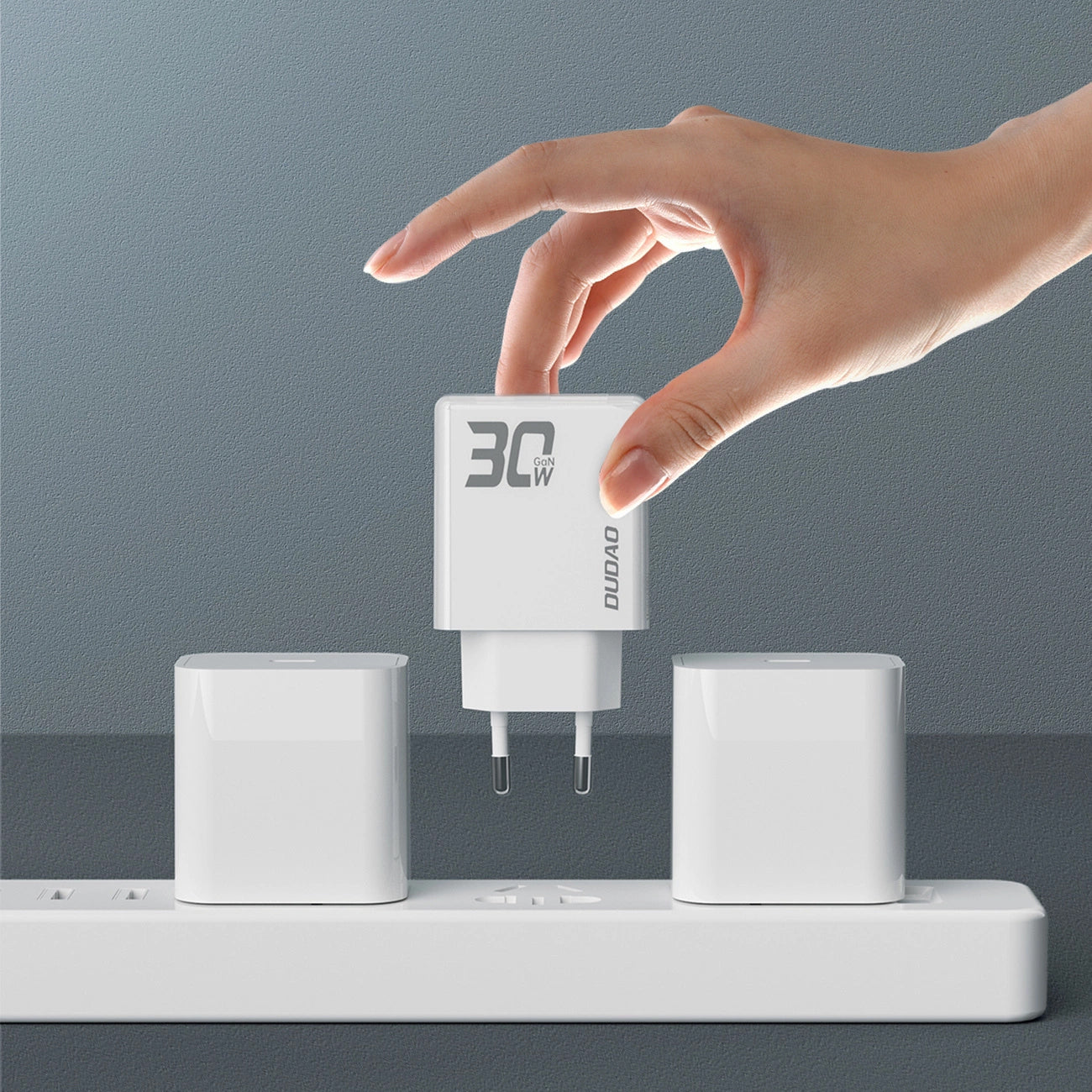 Network Charger Dudao A30EU, 30W, 3A, 1 x USB-A - 1 x USB-C, White 