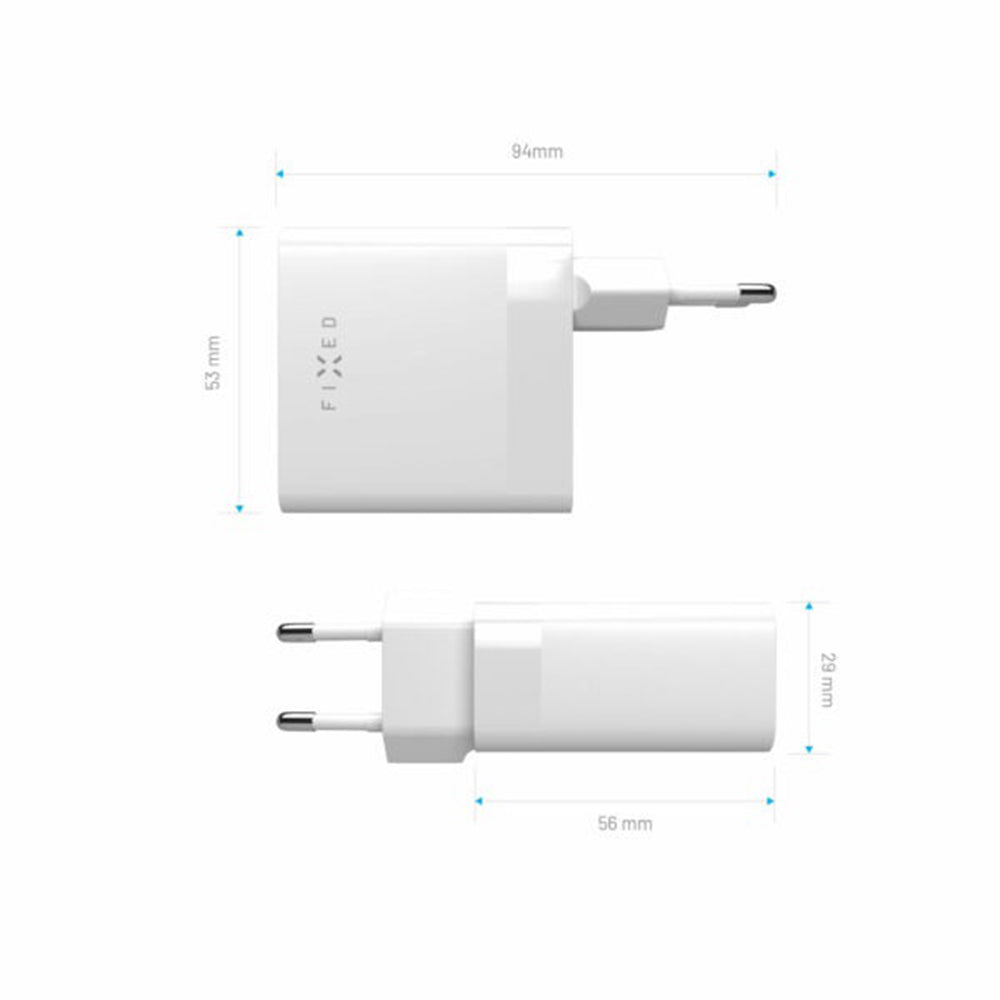 Fixed Network Charger, 65W, 3.25A, 2 x USB-C, White
