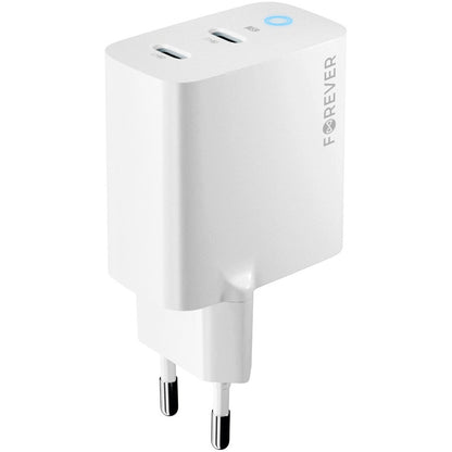 Forever Network Charger TC-06-65CC, 65W, 3.25A, 2 x USB-C, White 