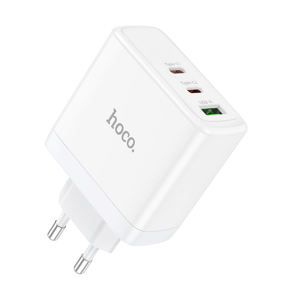 HOCO N30 Network Charger, 65W, 3.25A, 1 x USB-A - 2 x USB-C, White