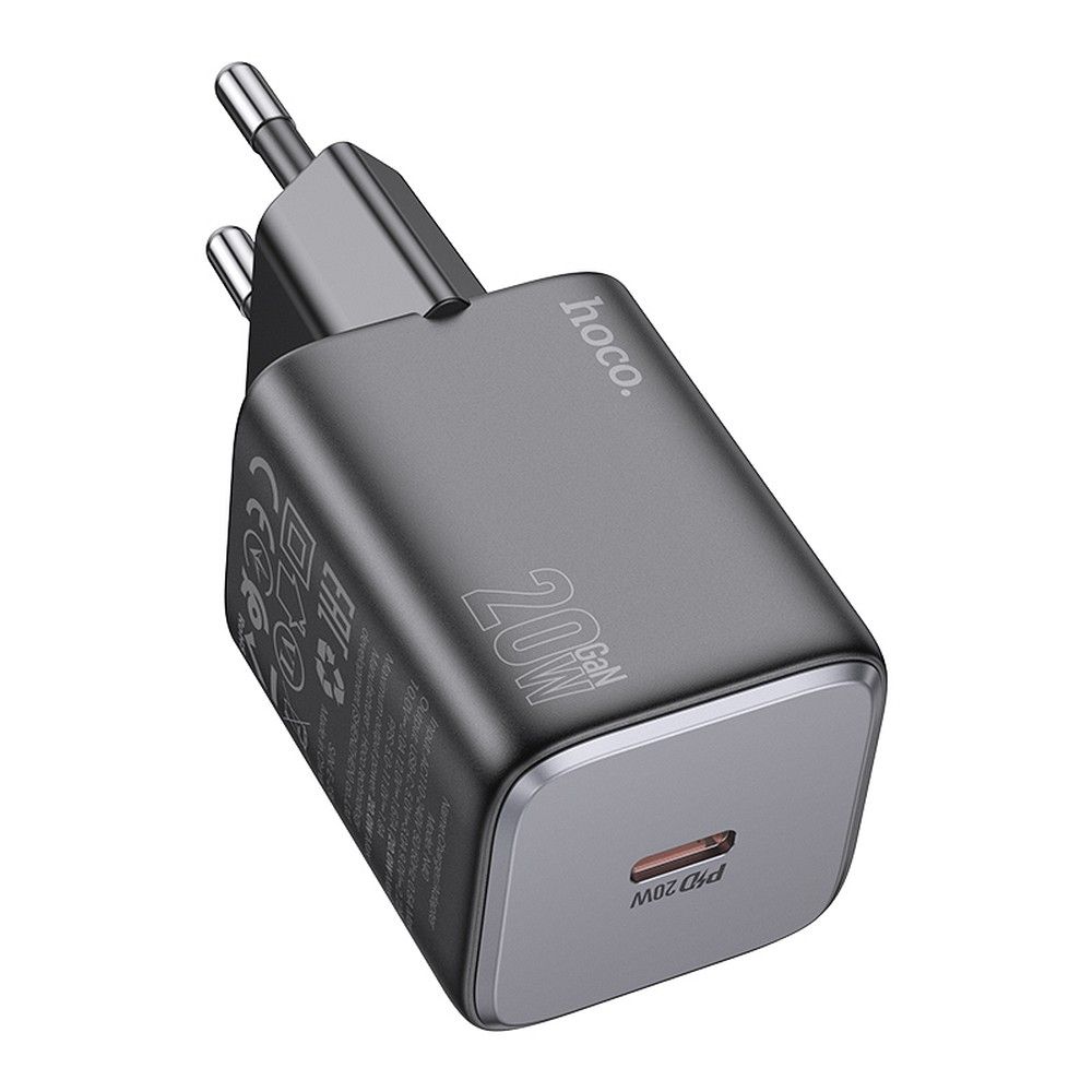 HOCO N40 Network Charger, 20W, 3A, 1 x USB-C, Black