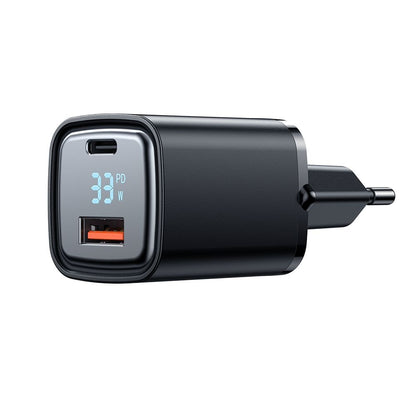 McDodo CH-1701 Graphite Display Network Charger, 33W, 3A, 1 x USB-A - 1 x USB-C, Black