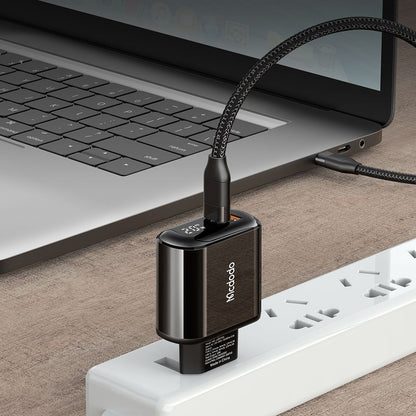 McDodo CH-7170 Chocolate Display Network Charger, 20W, 3A, 1 x USB-A - 1 x USB-C, Black
