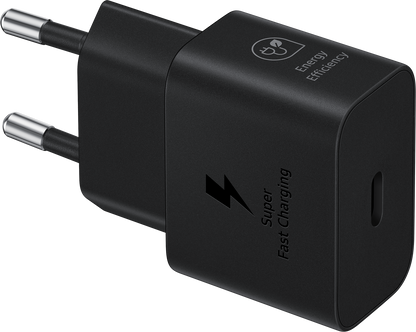 Samsung Network Charger, 25W, 3A, 1 x USB-C, Black EP-T2510NBEGEU 