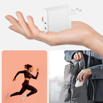 Spigen Arcstation Pro Network Charger, 140W, 3.25A, 2 x USB-C, White