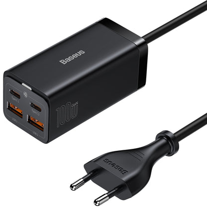 Baseus GaN3 Pro Charging Station, 100W, 5A, 2 x USB-A - 2 x USB-C, Black CCGP000101
