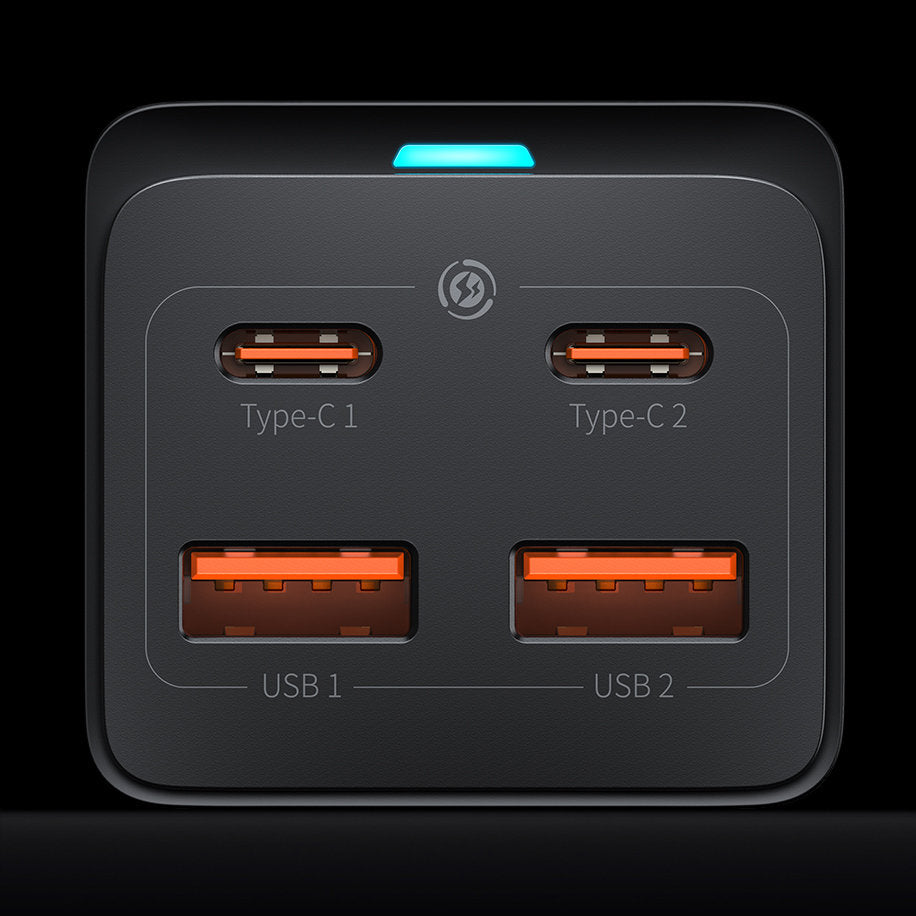 Baseus GaN3 Pro Charging Station, 100W, 5A, 2 x USB-A - 2 x USB-C, Black CCGP000101
