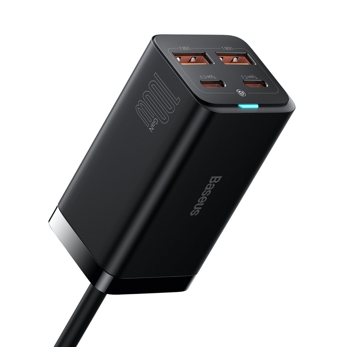 Baseus GaN3 Pro Charging Station, 100W, 5A, 2 x USB-A - 2 x USB-C, Black CCGP000101