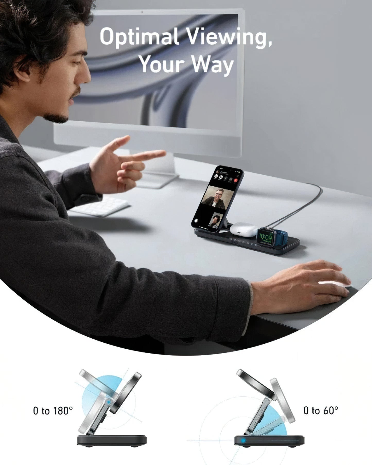 Anker MagGo 3in1 Wireless Network Charger, 15W, 1.67A, Black B25M1311