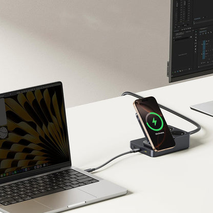 Baseus Nomos ND11 QI 6in1 Charging Station, 67W, 3.35A, 1 x USB-A - 2 x USB-C - 2 x Schuko, Black P80015804213-00