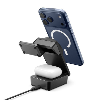 Spigen EF323MQ Essential 3in1 Wireless Network Charger, 25W, Black ACH10398