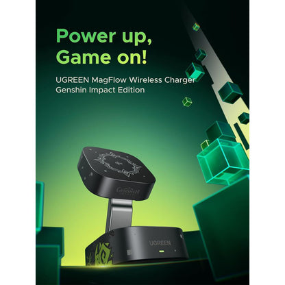 UGREEN Genshin Impact Edition W702 2-in-1 Wireless Network Charger, 25W, 1.67A, 1 x USB-C, Black