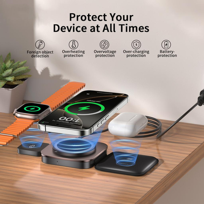 XO Design CX035 3in1 Wireless Network Charger, 15W, 1.67A, Black